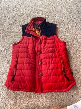STS Ranchwear Red Quilted Jacket with Yellow Lining (never worn)
